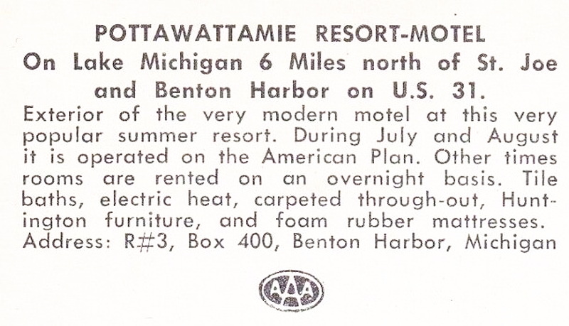 Pottawattamie Resort Motel - Vintage Postcard (newer photo)